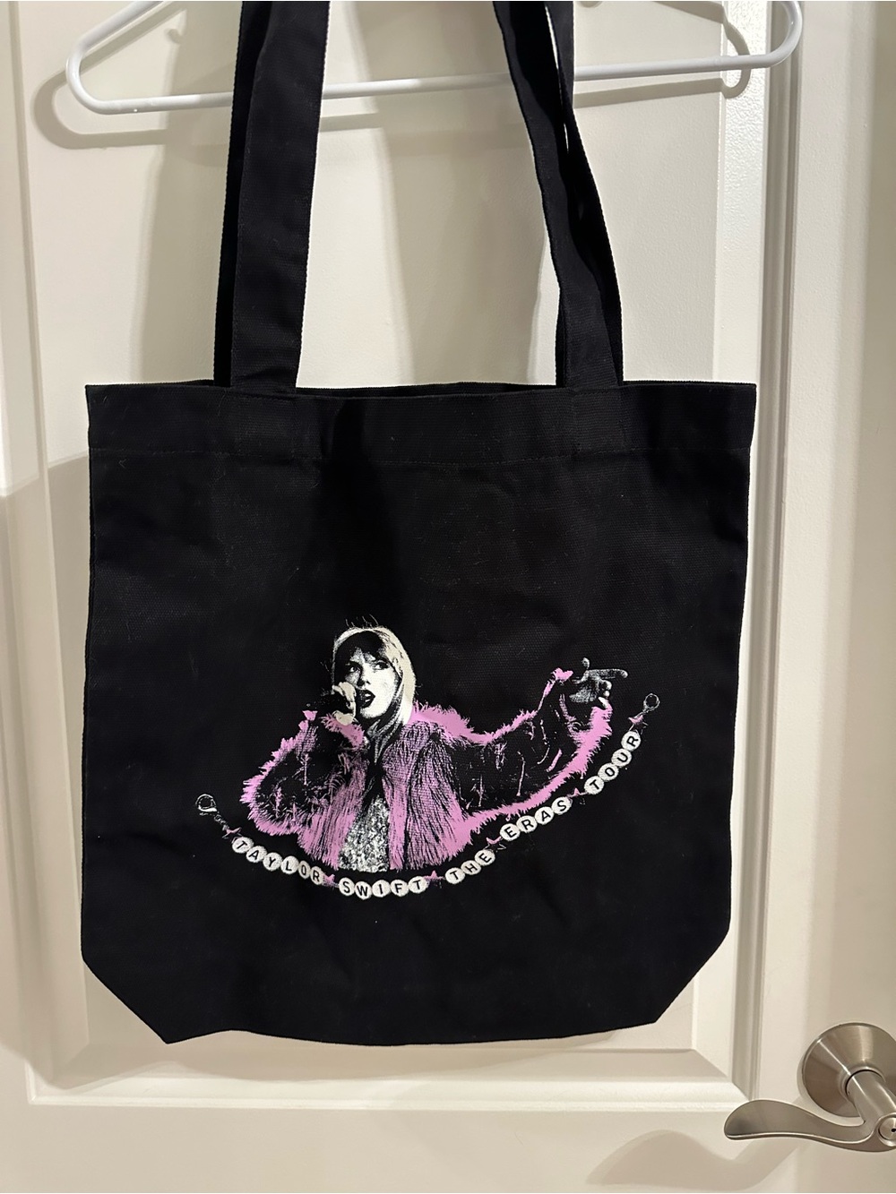 Taylor Swift The Ears Tour Friendship Bracelet Black Tote Bag